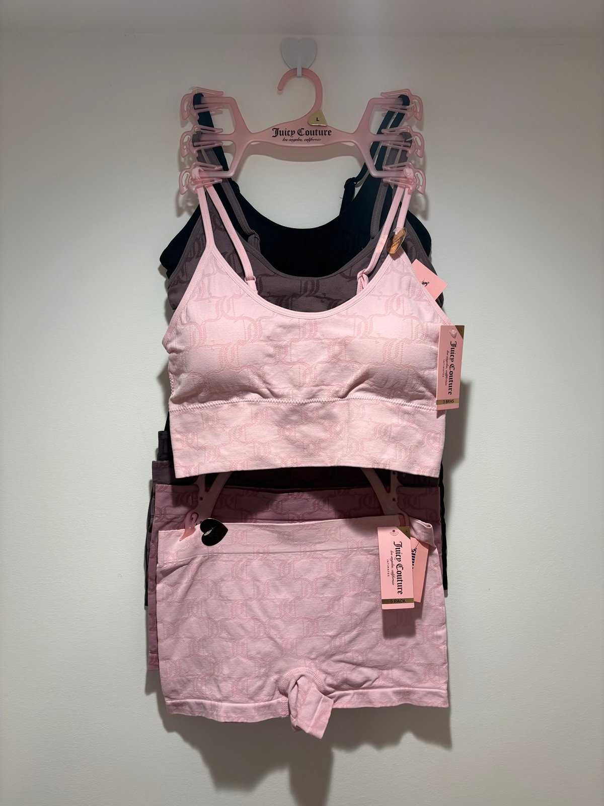 Juicy Couture Matching Bralette and Shorts Set Size Large