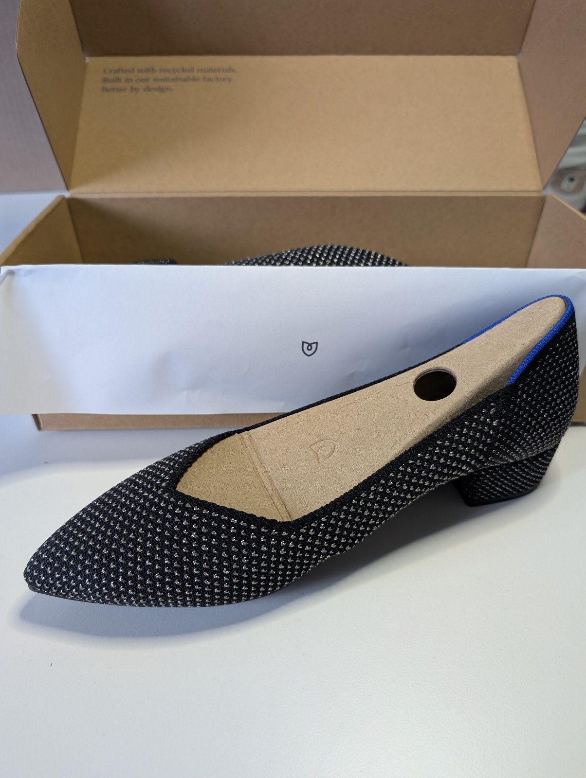 Rothys pointed metallic dot heel