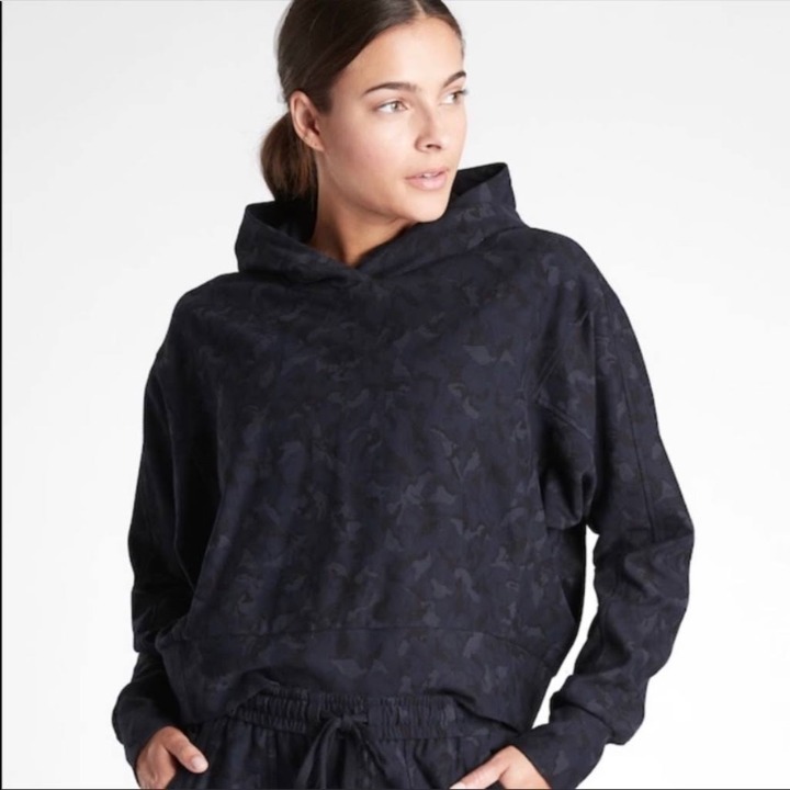 Athleta farallon cropped sweatshirt hoodie small