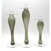 Set of Three MCM Hand Blown Glass Vintage Smoke Gray Candlestick Holders