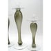 Set of Three MCM Hand Blown Glass Vintage Smoke Gray Candlestick Holders