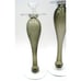 Set of Three MCM Hand Blown Glass Vintage Smoke Gray Candlestick Holders