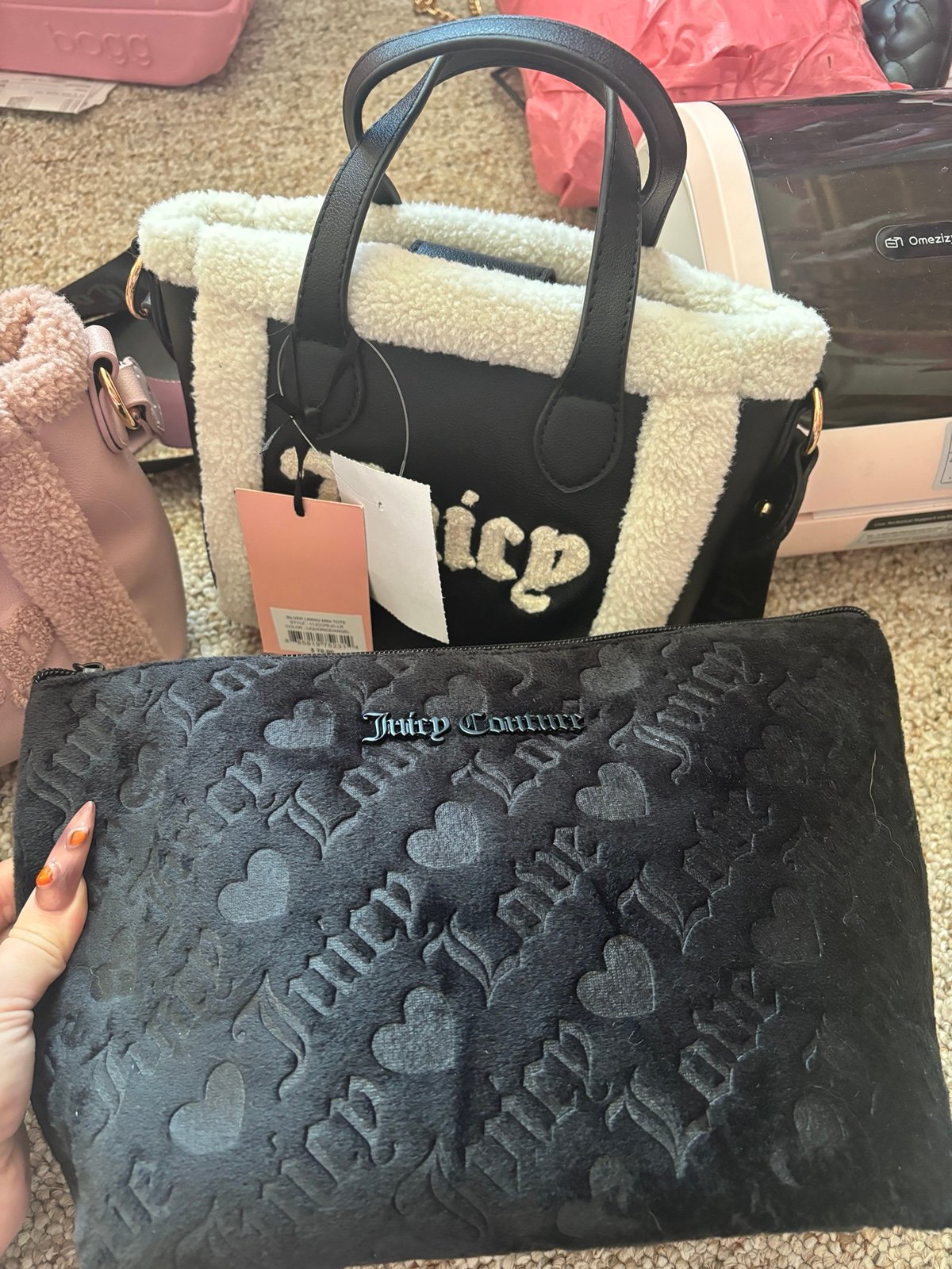 juicy couture teddy tote and make up bag
