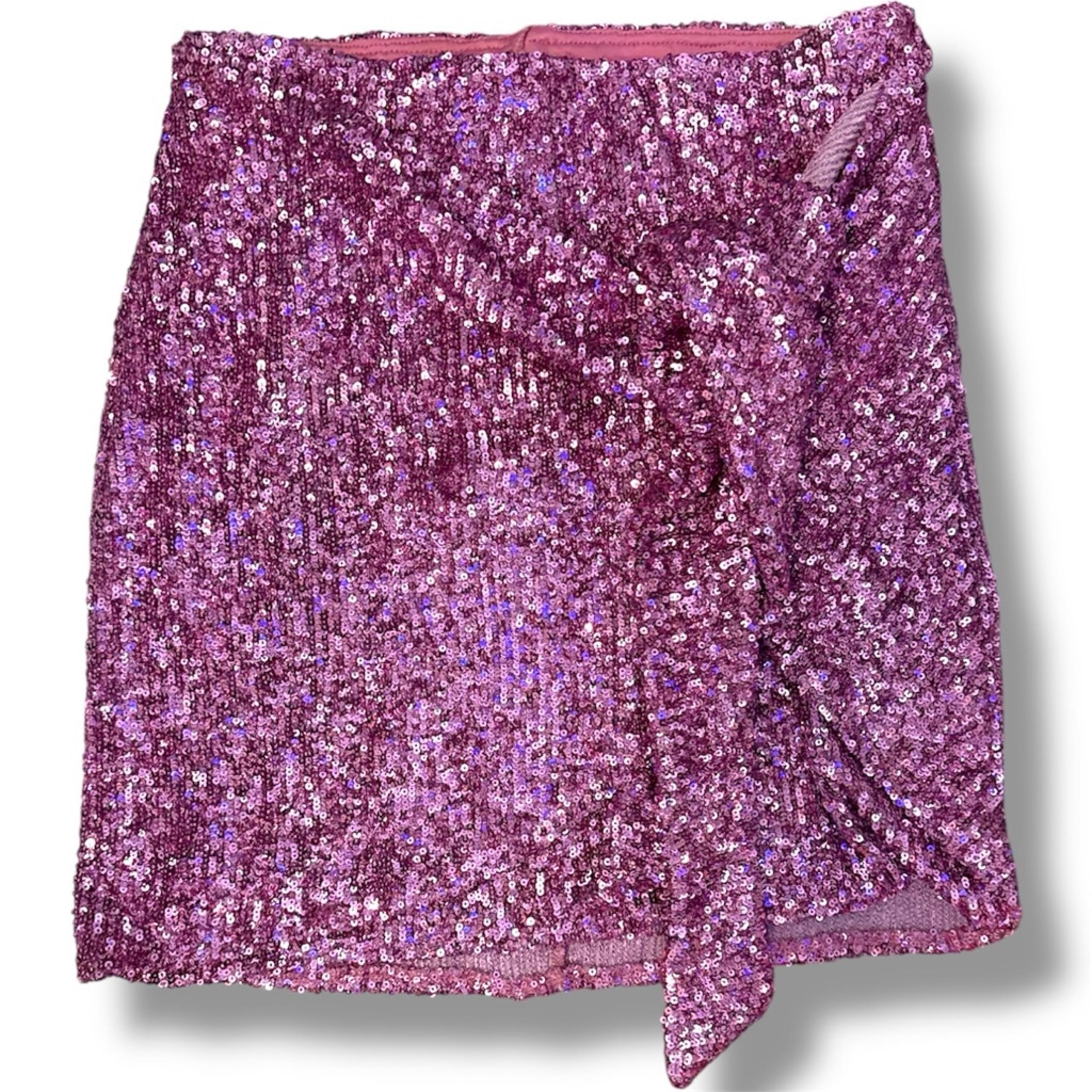Why Knot Skirt in Magenta Glitz Sequins Skirt Size S Purple - Show Me Your MuMu