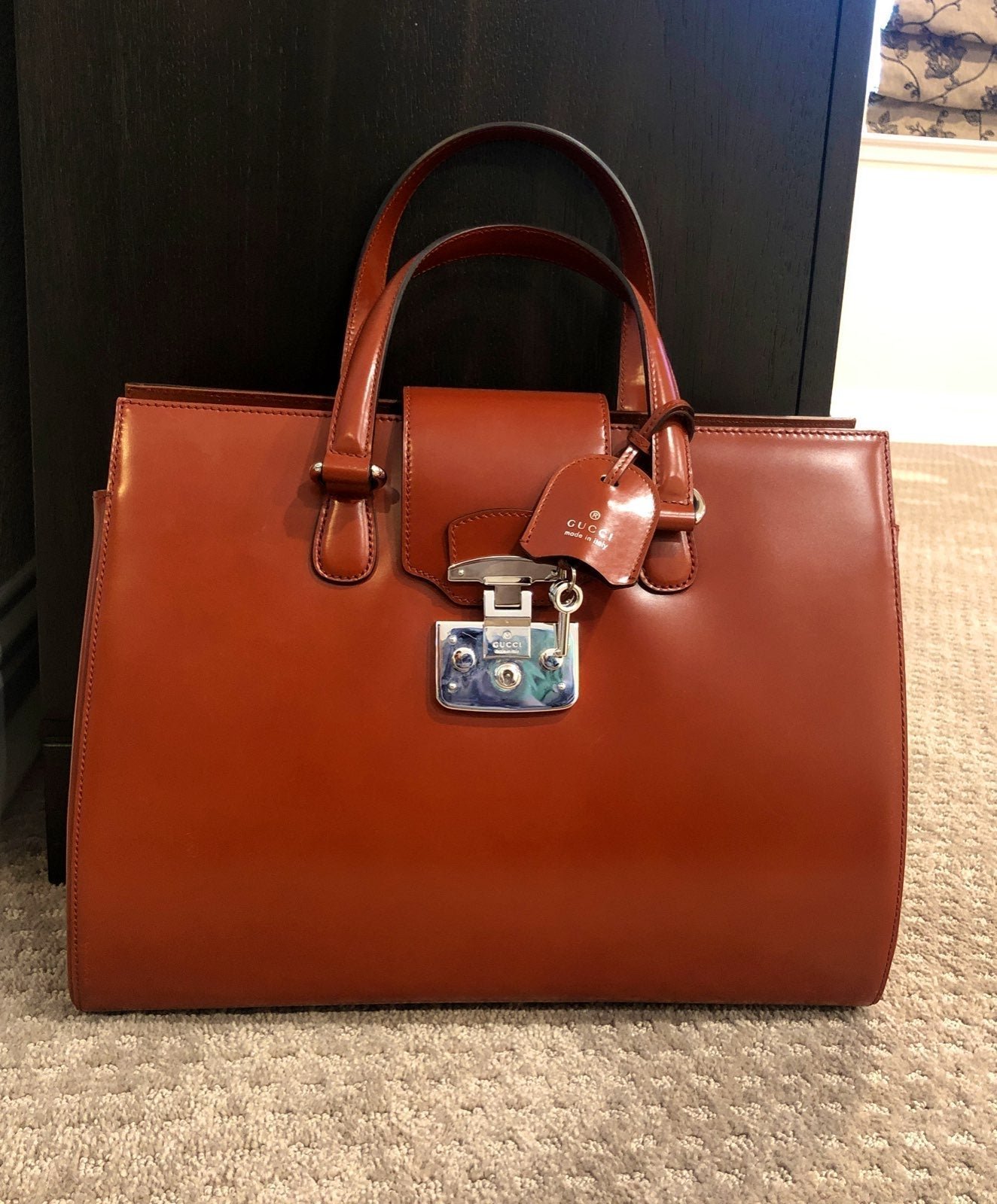 Gucci padlock medium leather bag