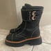 Vince Camuto Womens Monchia Black Combat Boots Size 7.5 Medium Mint Used 1x No b