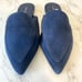 Marc Fisher Flats Mules Shoes Women Sz 7M Blue Suede Pointy Toe