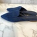 Marc Fisher Flats Mules Shoes Women Sz 7M Blue Suede Pointy Toe