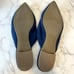 Marc Fisher Flats Mules Shoes Women Sz 7M Blue Suede Pointy Toe