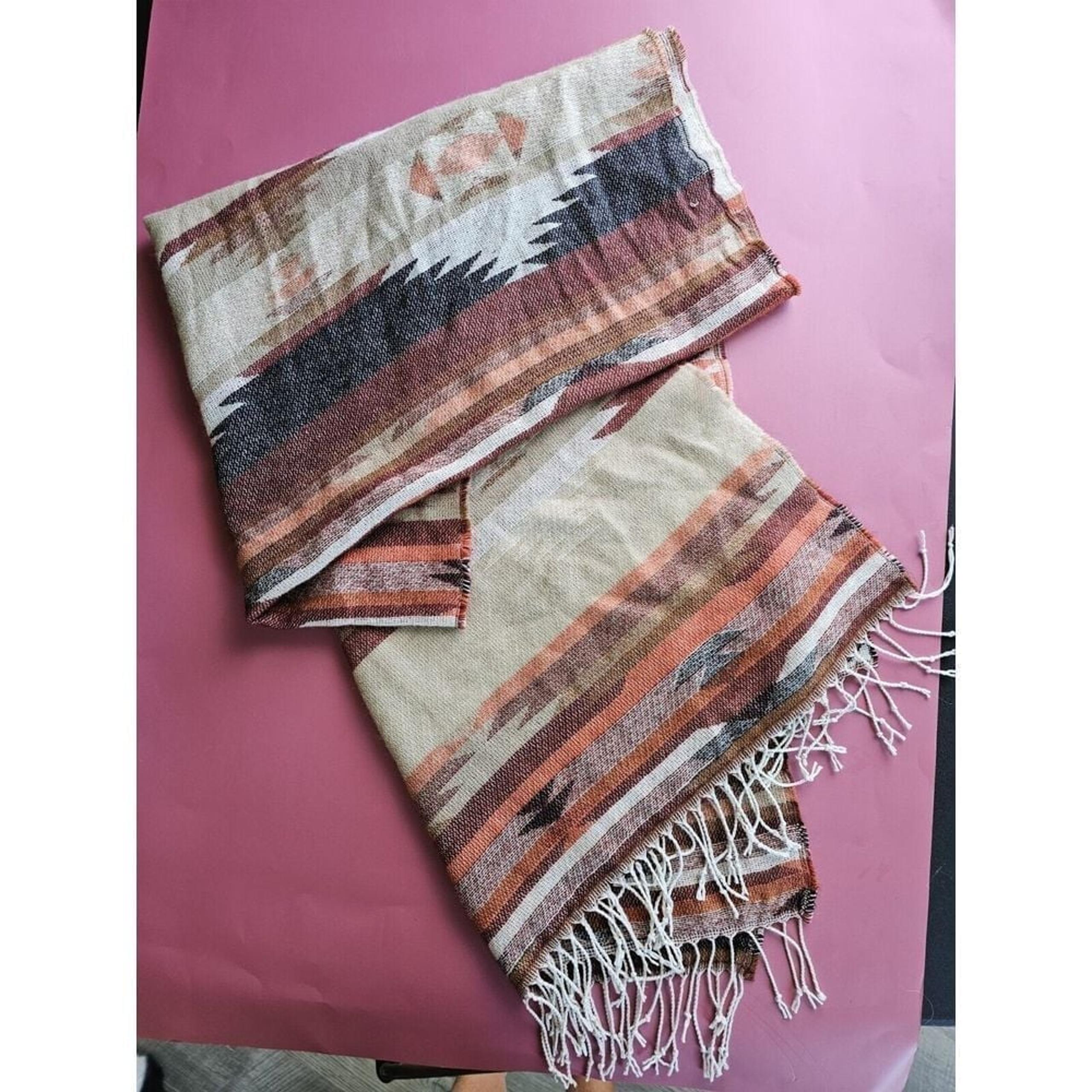 Berkshire Fashion Earthtone  Southwestern Scarf.  OSFM 78"x28"