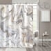 Grey Gold Marble Shower Curtain, Abstract Neutral Shower Curtain, 72x72 inches