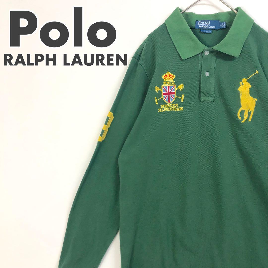 2626 Polo Ralph Lauren Embroidered Logo Long Sleeve Polo Shirt Loose Fit Green