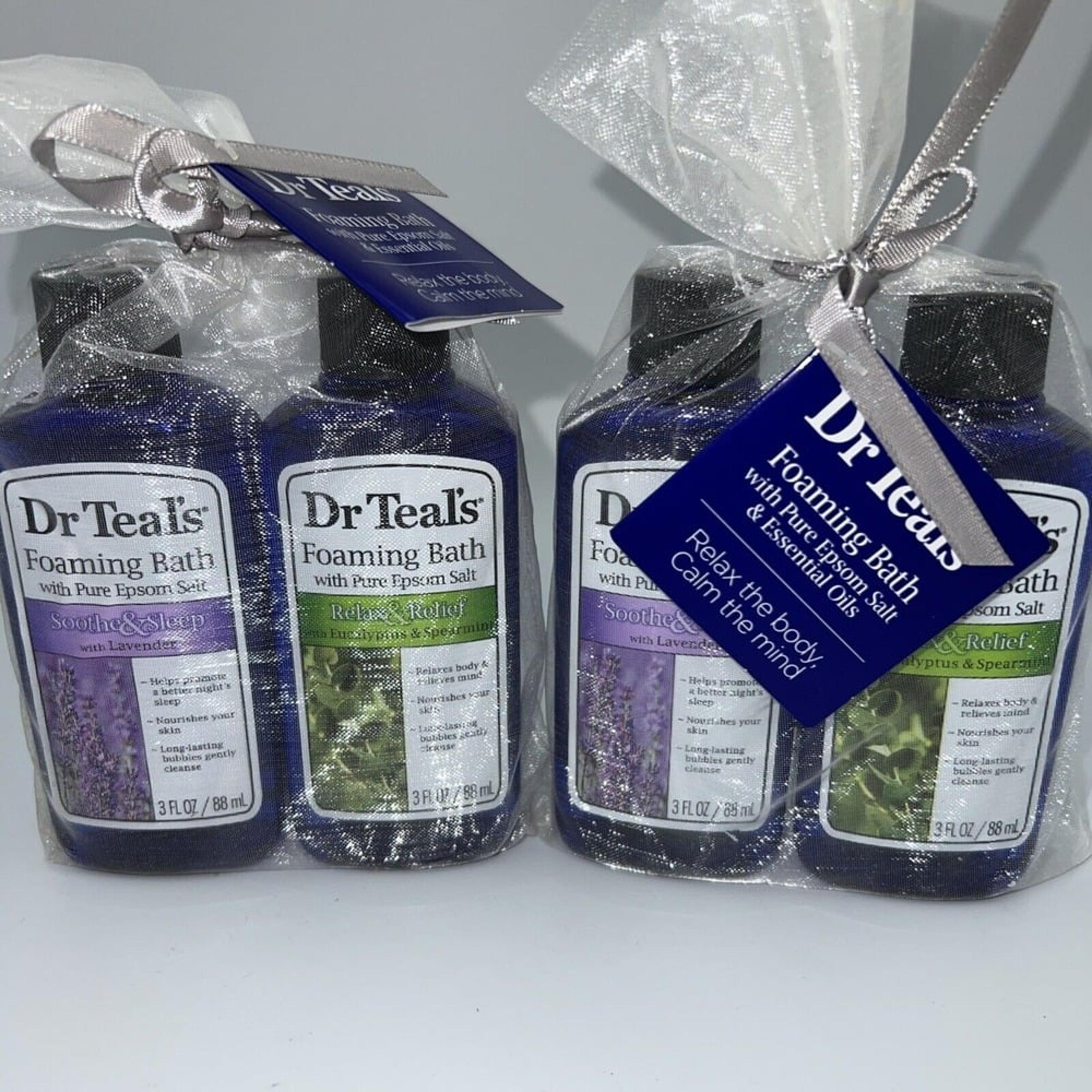 Dr Teal's Foaming Bath Epsom Salt  Set Sooth RELAX & Relief 2 Sets x 2PK (3oz)