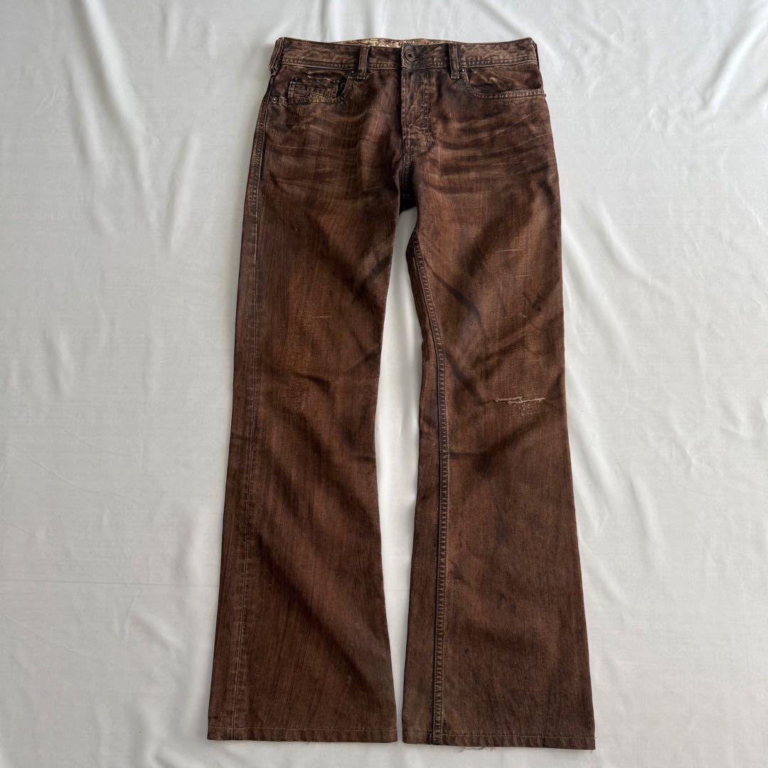 【DIESEL】Paint Flare Pants, American Casual Style