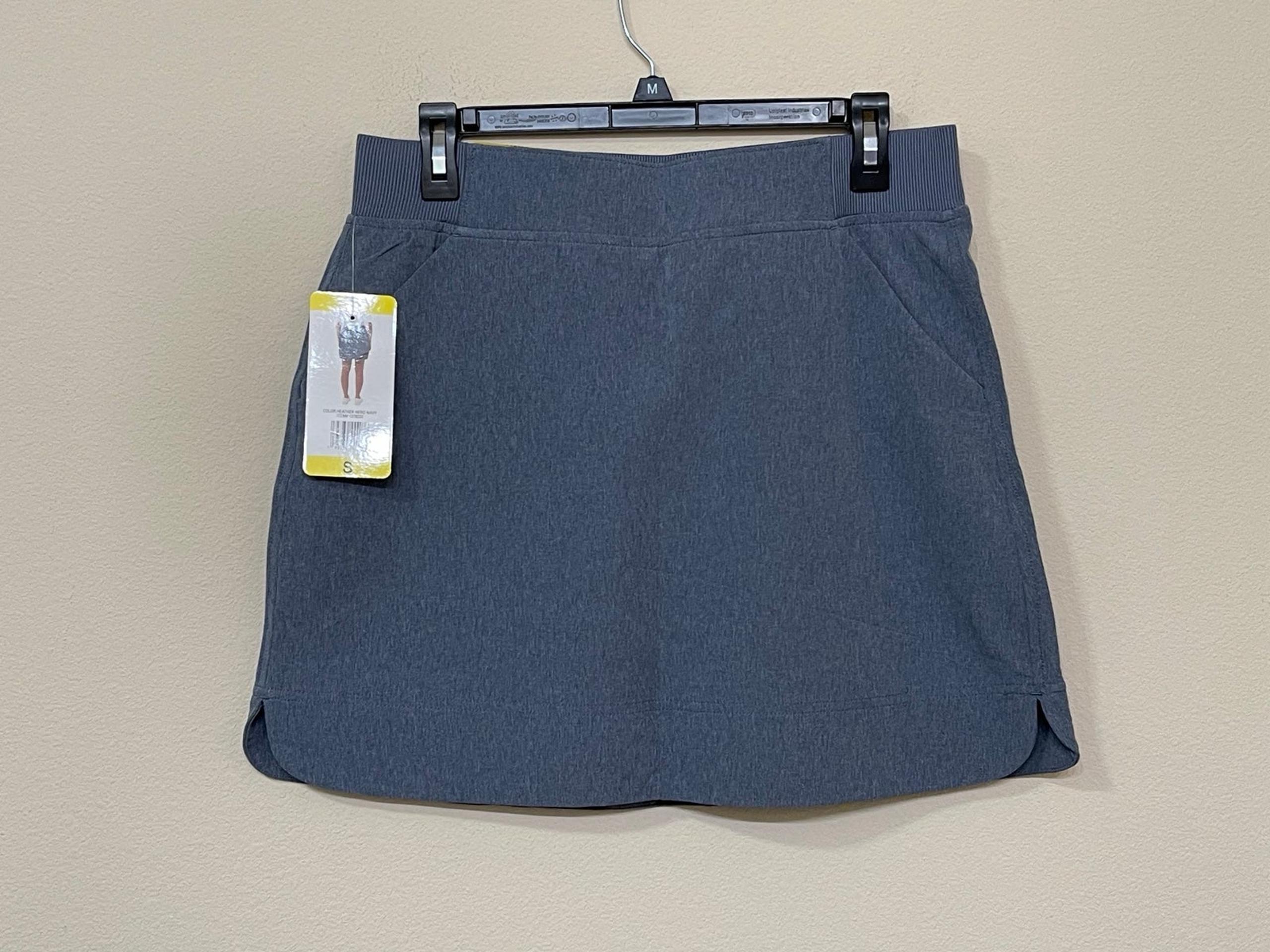 32 Degrees Cool Women’s Gray Mid Rise Stretch Comfort Pull On Mini Skort s S