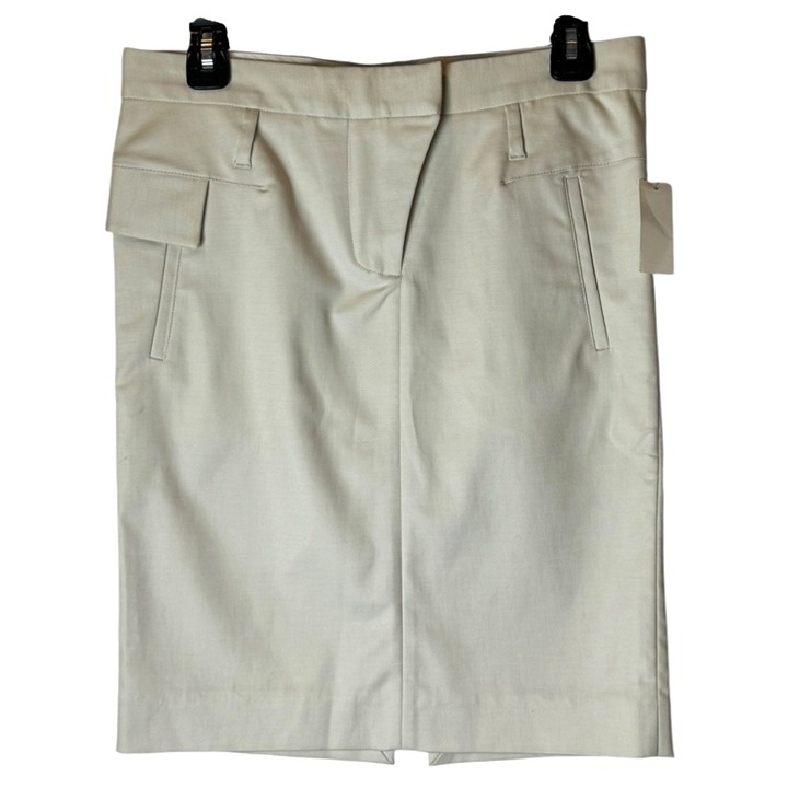 Helmut Lang Skirt Beige Natural Textured Twill Pencil Skirt Careercore Corpcore