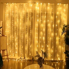Window Curtain String Lights, 300 LED