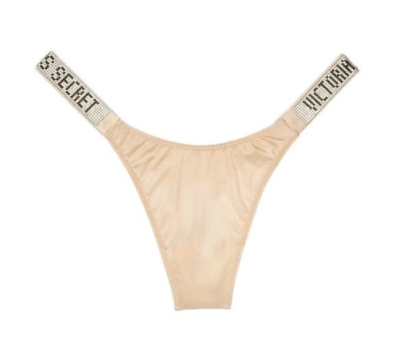 Victorias Secret-Shine Strap Brazilian Bling Rhinestone thong (Champagne)