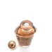 Vintage Chinese Reverse Painted Glass Snuff Bottle with Stone Lid
