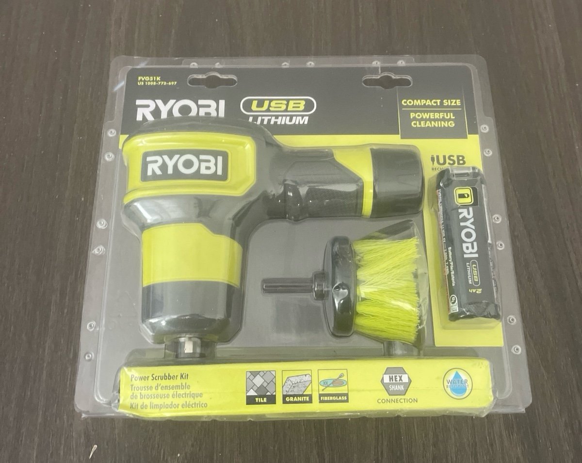 Ryobi FVG51K USB Lithium Compact Size Power Scrubber Kit.