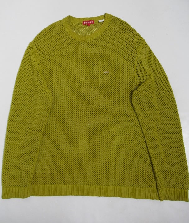 Supreme Men's Open Knit Small Box Sweater Acid Green Spring-Summer 2022 Size L