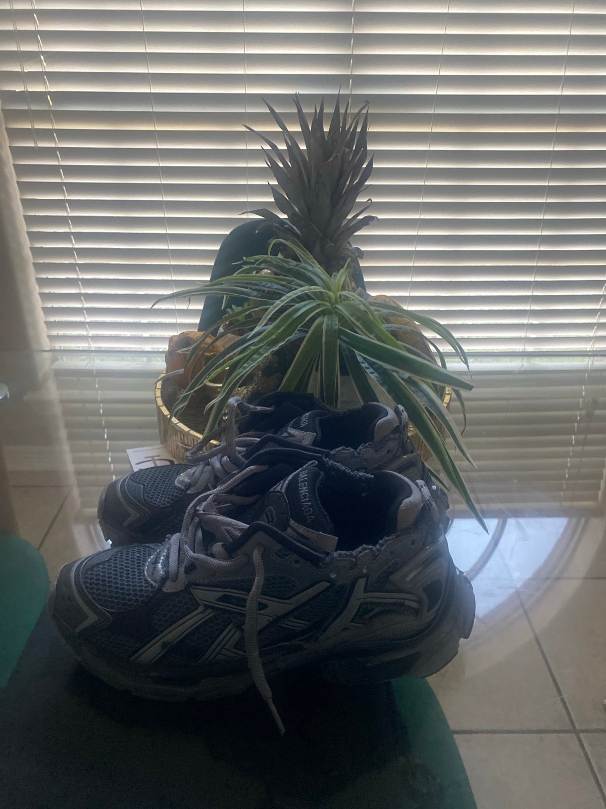 BALENCIAGA GREY AND BLACK RUNNERS