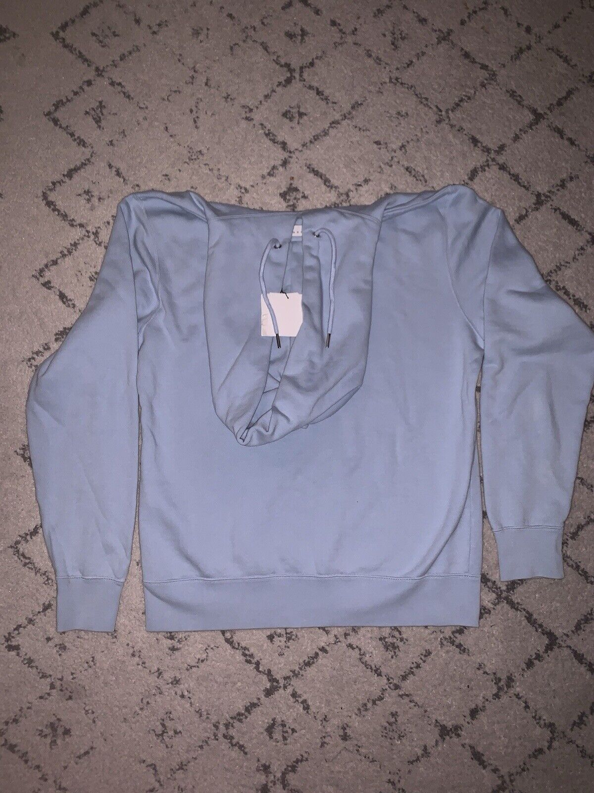 SANDRO Men Sweatshirt M Pure Cotton Sky Blue Long Sleeve Pullover Hoodie medium