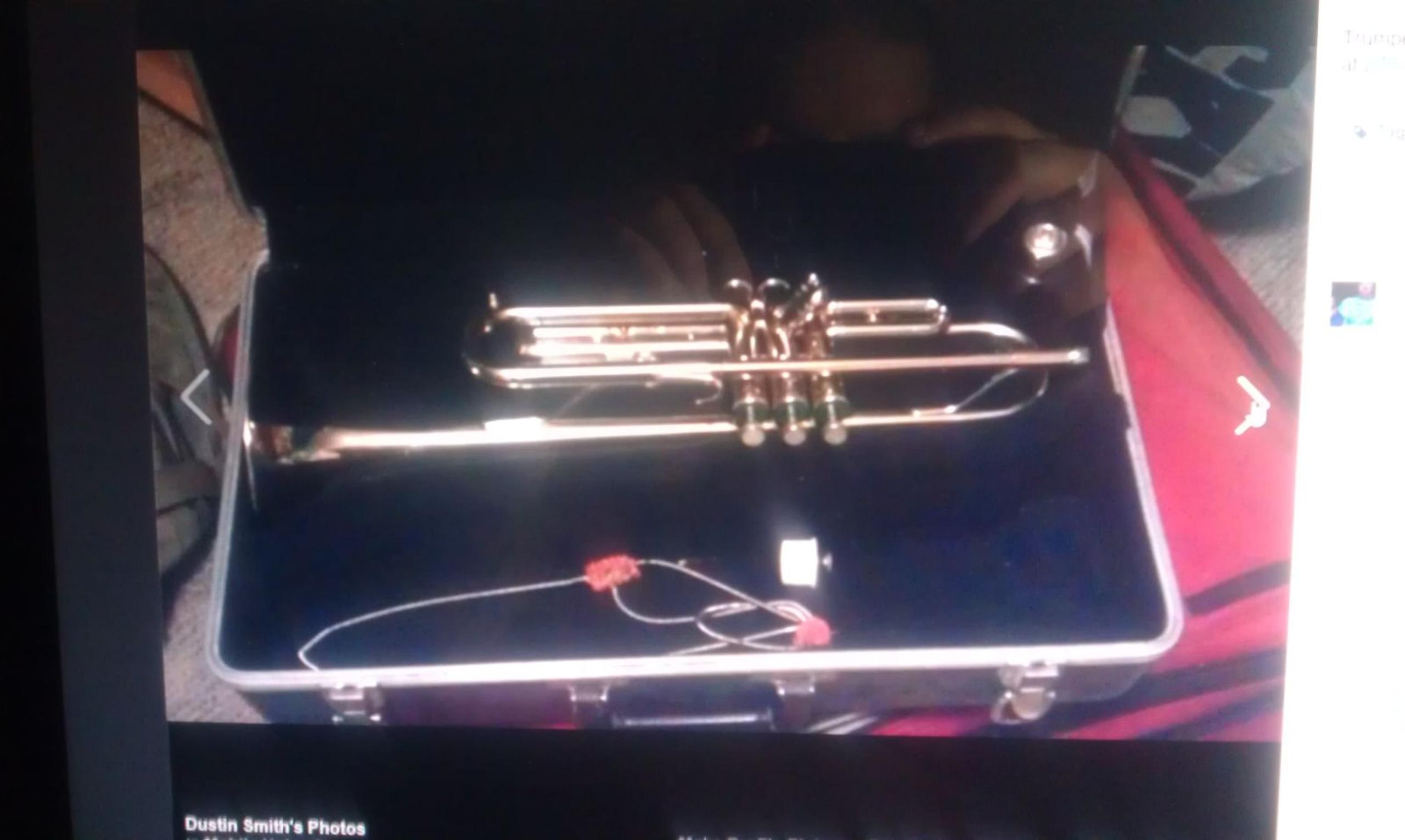 trumpet with case