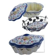Temptations Ovenware by Tara Large 2 Piece Oval Casserole With Lids NEW