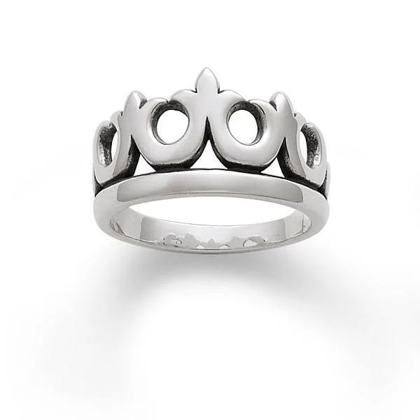 James Avery Retired 925 Sterling Silver Crown Ring Size 6 1/2