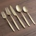 CAMBRIDGE Champagne Satin Nylah 20-Piece Flatware Set, Service for 4