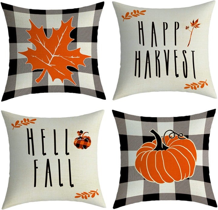 Fall Pillow Covers 18x18 Set of 4 Decor