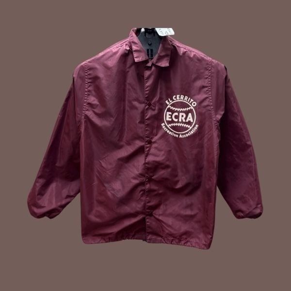 Vintage 1960s Pla-Jac by Dunbrooke Men's ECRA Coach Jacket Burgundy Sz. S