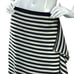 Tibi Womens Size 6 Skirt Midi Straight Asymmetrical Striped Silk Black White