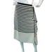 Tibi Womens Size 6 Skirt Midi Straight Asymmetrical Striped Silk Black White