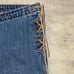 EUC Vintage Jordache Y2K Low Rise Suede Leather Side Lace up Capri Jeans