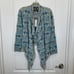 Johnny Was Biya Embroidered Cardigan Jacket Blue Gray Aztec Tribal S