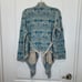 Johnny Was Biya Embroidered Cardigan Jacket Blue Gray Aztec Tribal S