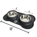 2 pcs Franklin Pet Supply Double Bowl Pet Feeding Station