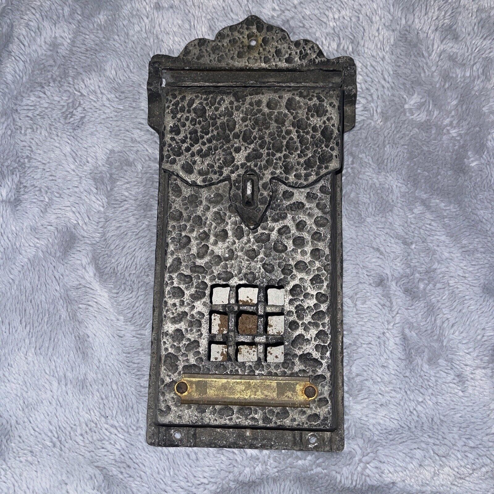 Antique Hammered Metal Wall Mounted Lockable Postal Postage Letter Box Decor