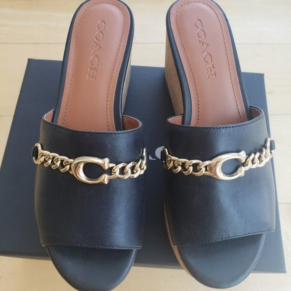 (Brand New) COACH WENDIE WEDGE Size 6.5 BLACK (Brand New)