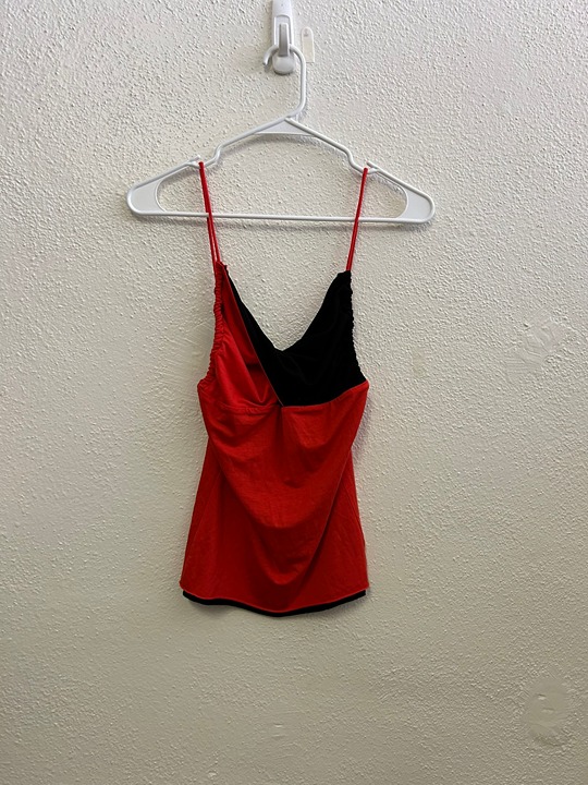 FIORUCCI BLACK ORANGE COLOR BLOCK TANK TOP SIZE S