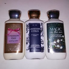 Set of 3 Bath & Body Works Body Lotion Champagne Toast Magic in the Air Lakeside