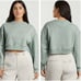 Everlane Organic Cotton Cropped Crew Sweatshirt in Cream Size Small