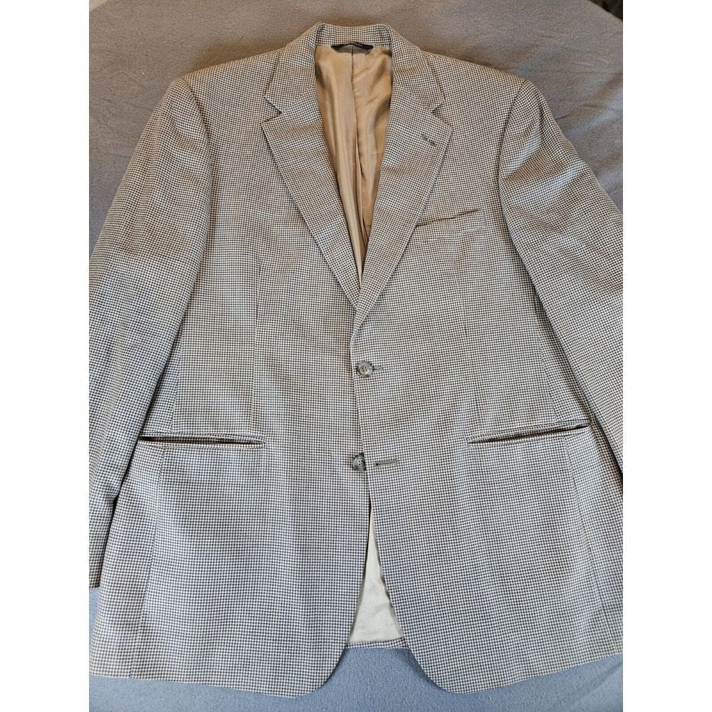 Brooks Brothers Blazer Mens 41R Silk Wool Blend Houndstooth Sport Jacket