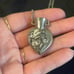 Vintage silver tone art nouveau flower vase necklace 30” in long