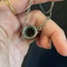 Vintage silver tone art nouveau flower vase necklace 30” in long
