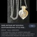 Vintage silver tone art nouveau flower vase necklace 30” in long