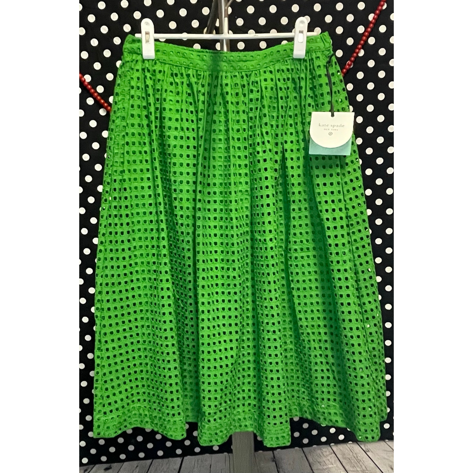 Kate Spade for Target Women's Eyelet Volume Midi Skirt Size XXL - Green