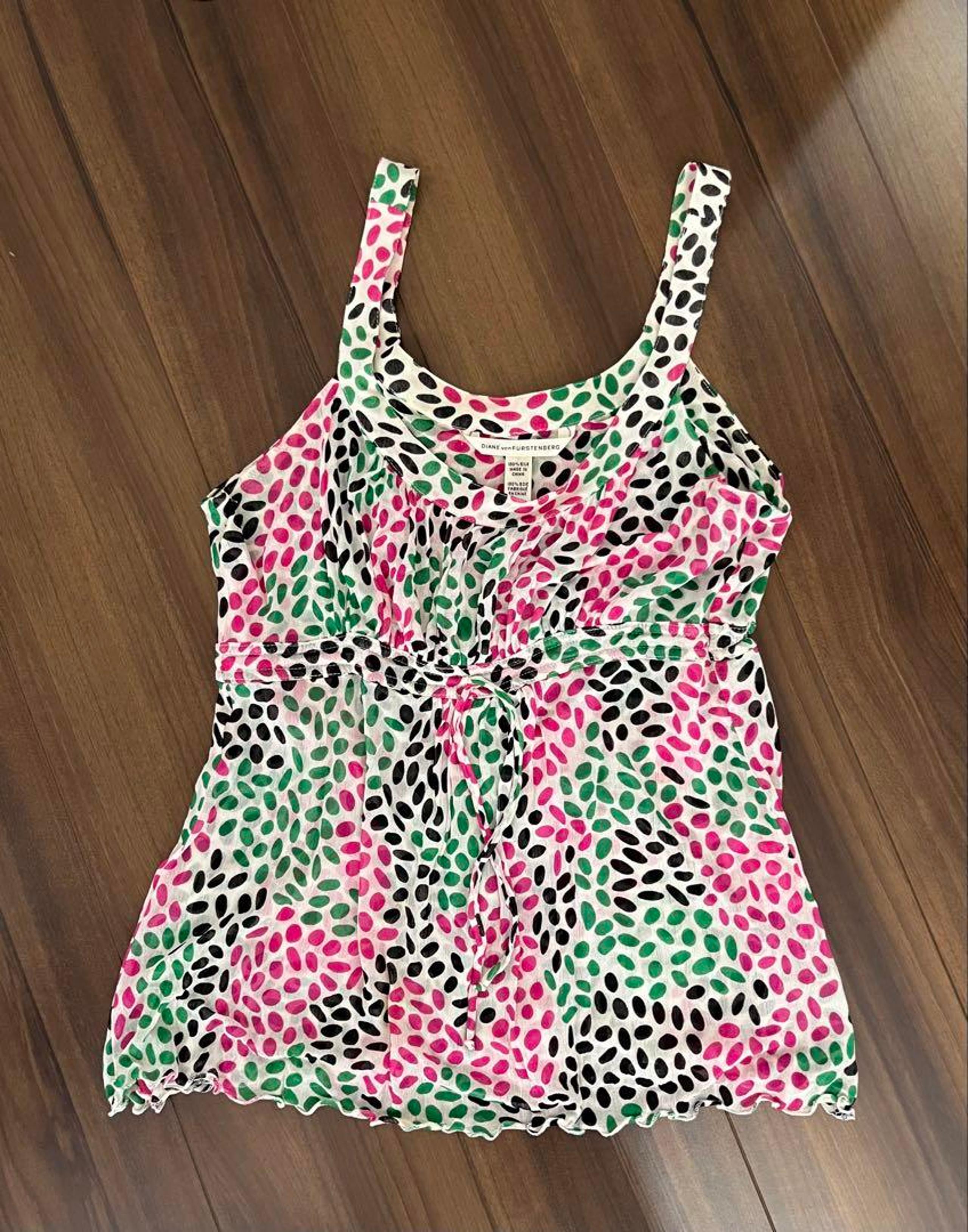 Rare DIANE von FURSTENBERG polka dot camisole, size S